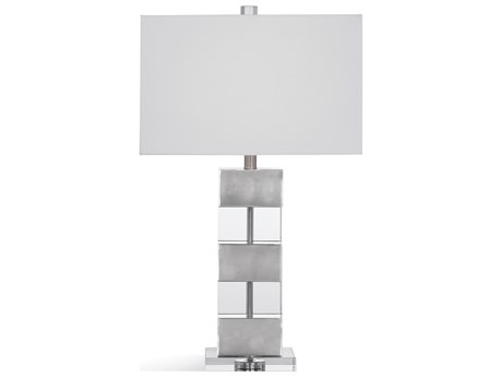 Bassett Mirror Elara White Linen Silver Buffet Lamp