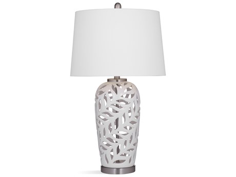 Bassett Mirror Ceramic Brushed Nickel White LED Buffet Lamp