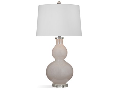 Bassett Mirror Glass Pearlescent White LED Buffet Lamp
