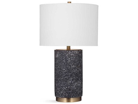 Bassett Mirror Black Terrazzo Brass Buffet Lamp