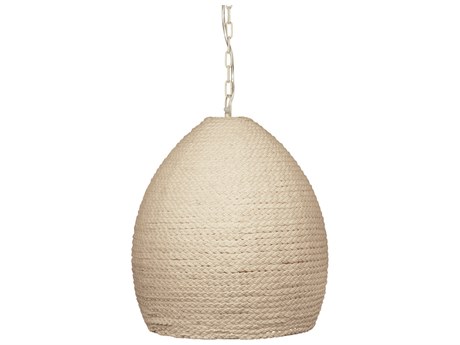 Bassett Mirror Rattan White Bell Pendant