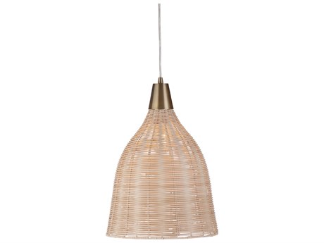 Bassett Mirror Rattan Brown Bell Pendant
