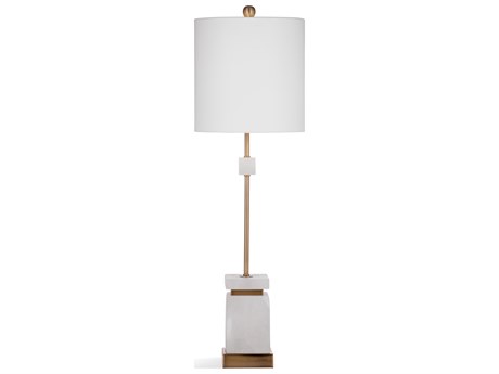 Bassett Mirror Brass Marble Gold Buffet Lamp