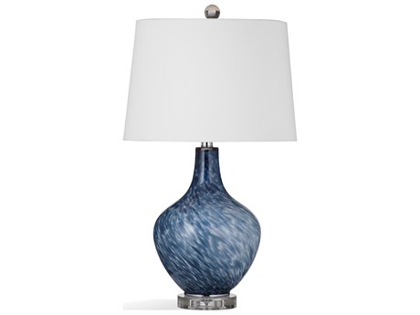 Bassett Mirror Blue White Glass Buffet Lamp