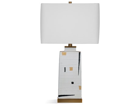 Bassett Mirror White Brass Buffet Lamp