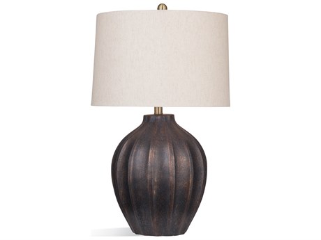 Bassett Mirror Dark Cement Gold Brown Buffet Lamp