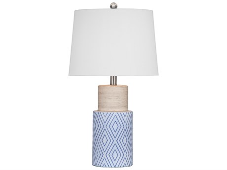 Bassett Mirror Blue White Cream Table Lamp