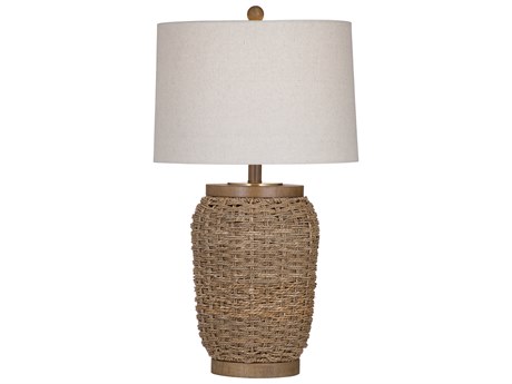 Bassett Mirror Brown Natural Antique Brass Buffet Lamp