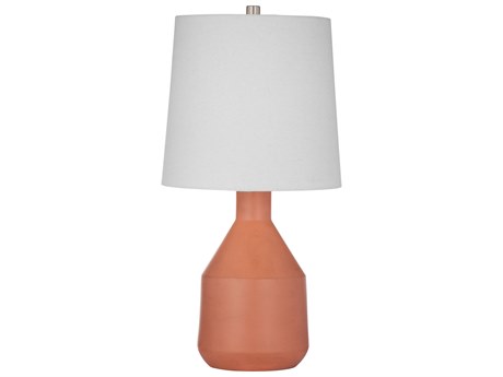 Bassett Mirror Sheridan Terracotta Natural Tapered Drum Linen Orange Buffet Lamp