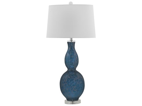 Bassett Mirror Presley Blue White Tapered Drum Fabric Buffet Lamp