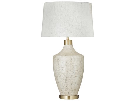 Bassett Mirror Neecole Textured Cream Oatmeal Linen Off White Buffet Lamp