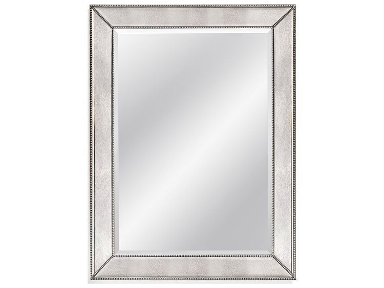 Bett Mirror Hollywood Glam 36 X 48 Silver Leaf Beaded Wall Bett Mirror Hollywood Glam 36 X 48 Silver Leaf Beaded Wall