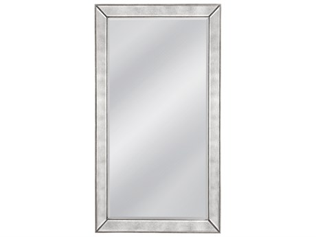 Bassett Mirror Beaded Silver Rectangular Floor Mirror