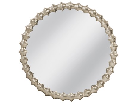 Bassett Mirror Max Antique Silver Round Wall Mirror