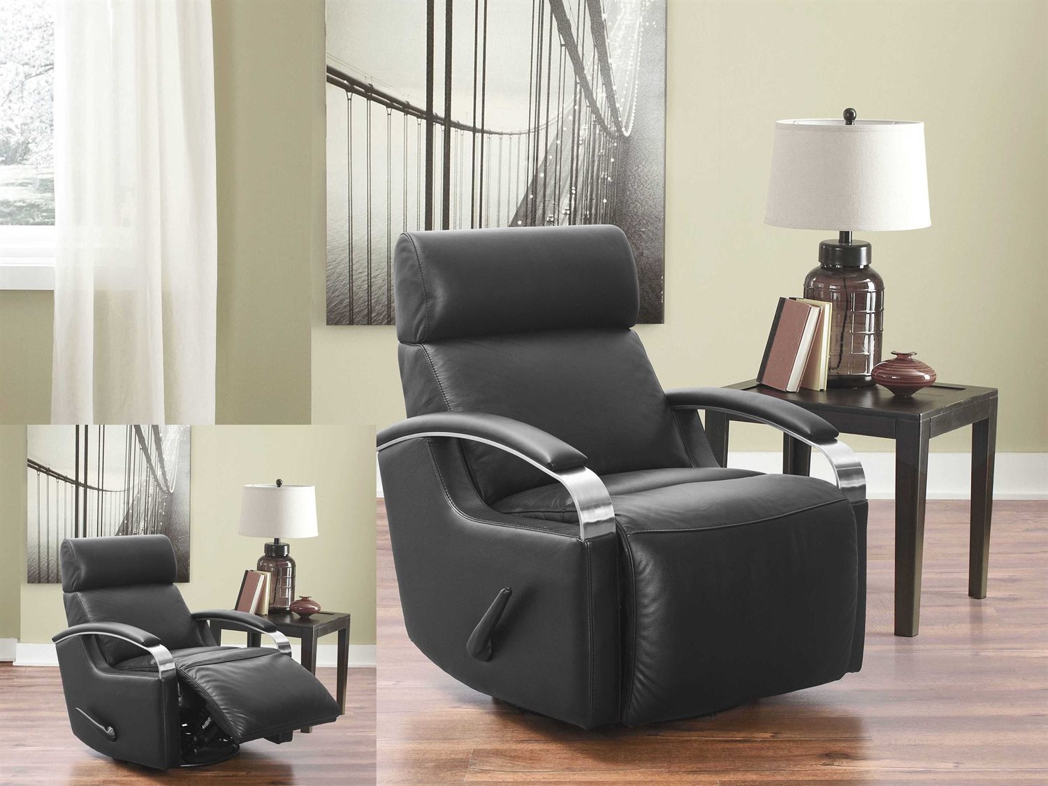 Barcalounger Modern Expressions Cramer Apollo Onyx Swivel Glider