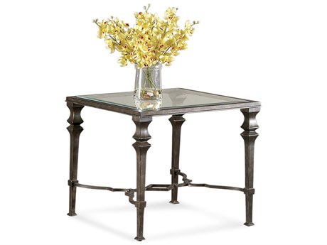 Bassett Mirror Lido Square Glass Burnished Bronze End Table