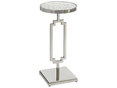 Barclay Butera Brentwood Stonehill Round Mirror End Table
