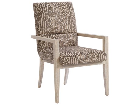 Barclay Butera Carmel Palmero Brown Upholstered Arm Dining Chair