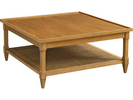 Barclay Butera Laguna Temple Square Wood Table Rock Cocktail