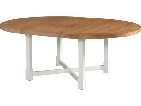 Barclay Butera Laguna Capistrano Extendable Oval Wood Table Rock Tides Linen Dining