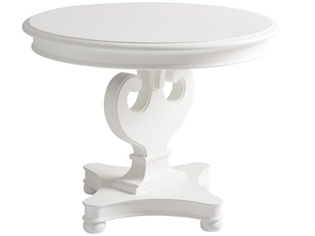 Barclay Butera Villa Blanca Round Wood Mallet White Athenia End Table