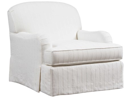 Barclay Butera Upholstery Woods Cove Swivel White Fabric Accent Chair