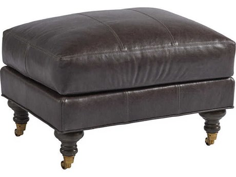 Barclay Butera Upholstery Oxford Leather Ottoman