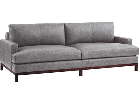Barclay Butera Upholstery Horizon Ocean Gray Leather Sofa