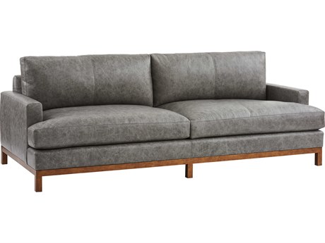 Barclay Butera Upholstery Horizon Ocean Gray Leather Sofa