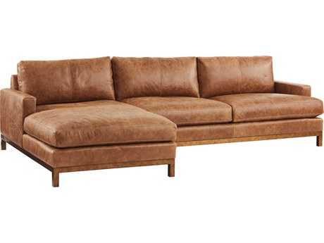Barclay Butera Upholstery Horizon Brown Leather Sectional Sofa