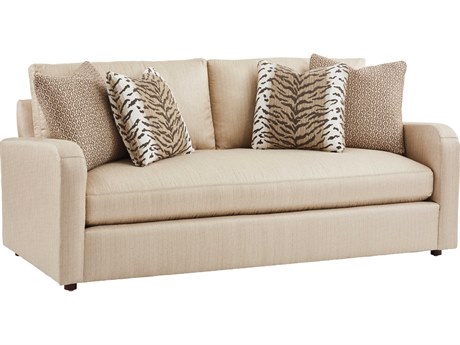 Barclay Butera Upholstery Terra Demi Charcoal Cream Upholstered Loveseat