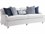 Barclay Butera Athos 87" White Fabric Upholstered Sofa with Pewter Caster  BCB01526531P41