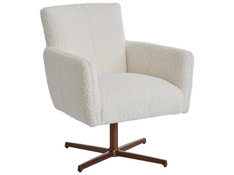 Barclay Butera Upholstery Brooks Swivel White Fabric Accent Chair