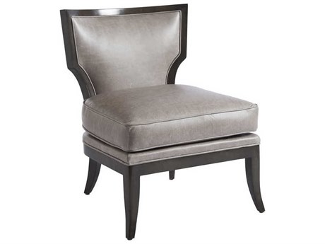 Barclay Butera Upholstery Halston Gray Leather Accent Chair
