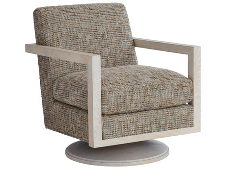 Barclay Butera Upholstery Willa Swivel Gray Fabric Accent Chair