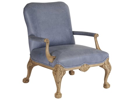 Barclay Butera Upholstery Hollis Blue Leather Accent Chair
