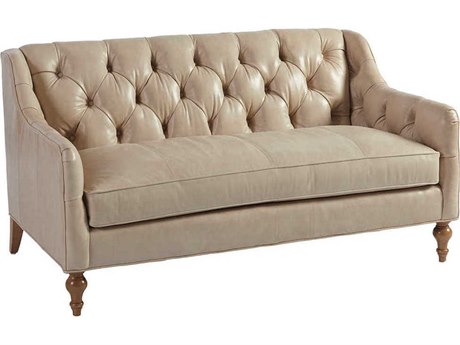 Barclay Butera Upholstery Hyland Park Sands Brown Leather Accent Bench