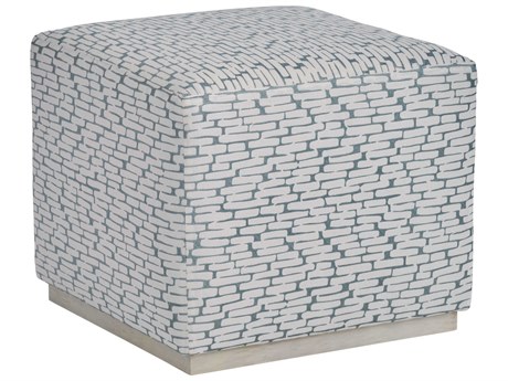 Barclay Butera Upholstery Colby Portola Blue Upholstered Ottoman