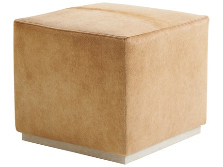 Barclay Butera Upholstery Colby Portola Brown Leather Ottoman