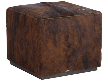 Barclay Butera Upholstery Colby Arrowleaf Leather Ottoman