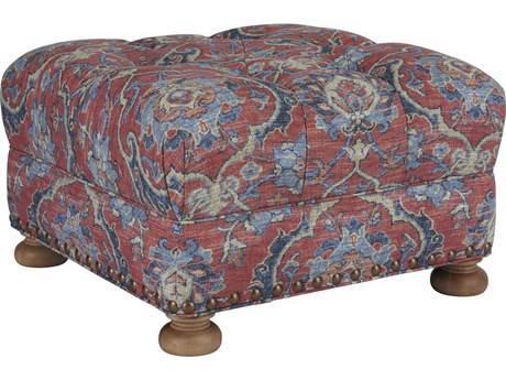 Barclay Butera Upholstery Winslow Shell Red Upholstered Ottoman