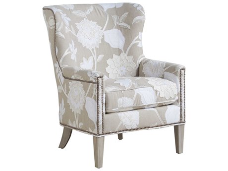 Barclay Butera Upholstery Avery Wing Brown Fabric Accent Chair