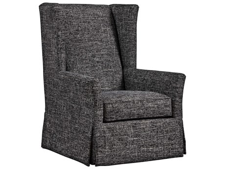 Barclay Butera Upholstery El Moro Swivel Black Fabric Accent Chair