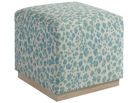 Barclay Butera Upholstery Colby Blue Upholstered Ottoman