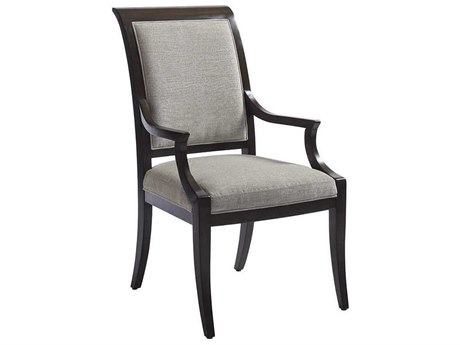 Barclay Butera Brentwood Kathryn Leather Brown Upholstered Arm Dining Chair