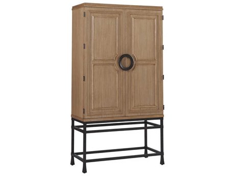 Barclay Butera Newport Jade Brown Sandstone Bar Cabinet