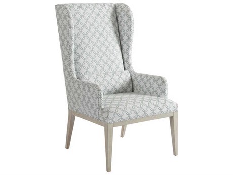 Barclay Butera Newport Seacliff Leather Green Upholstered Arm Dining Chair