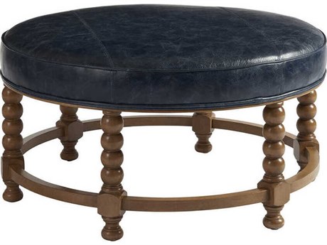 Barclay Butera Upholstery Naples Laguna Sands Leather Ottoman