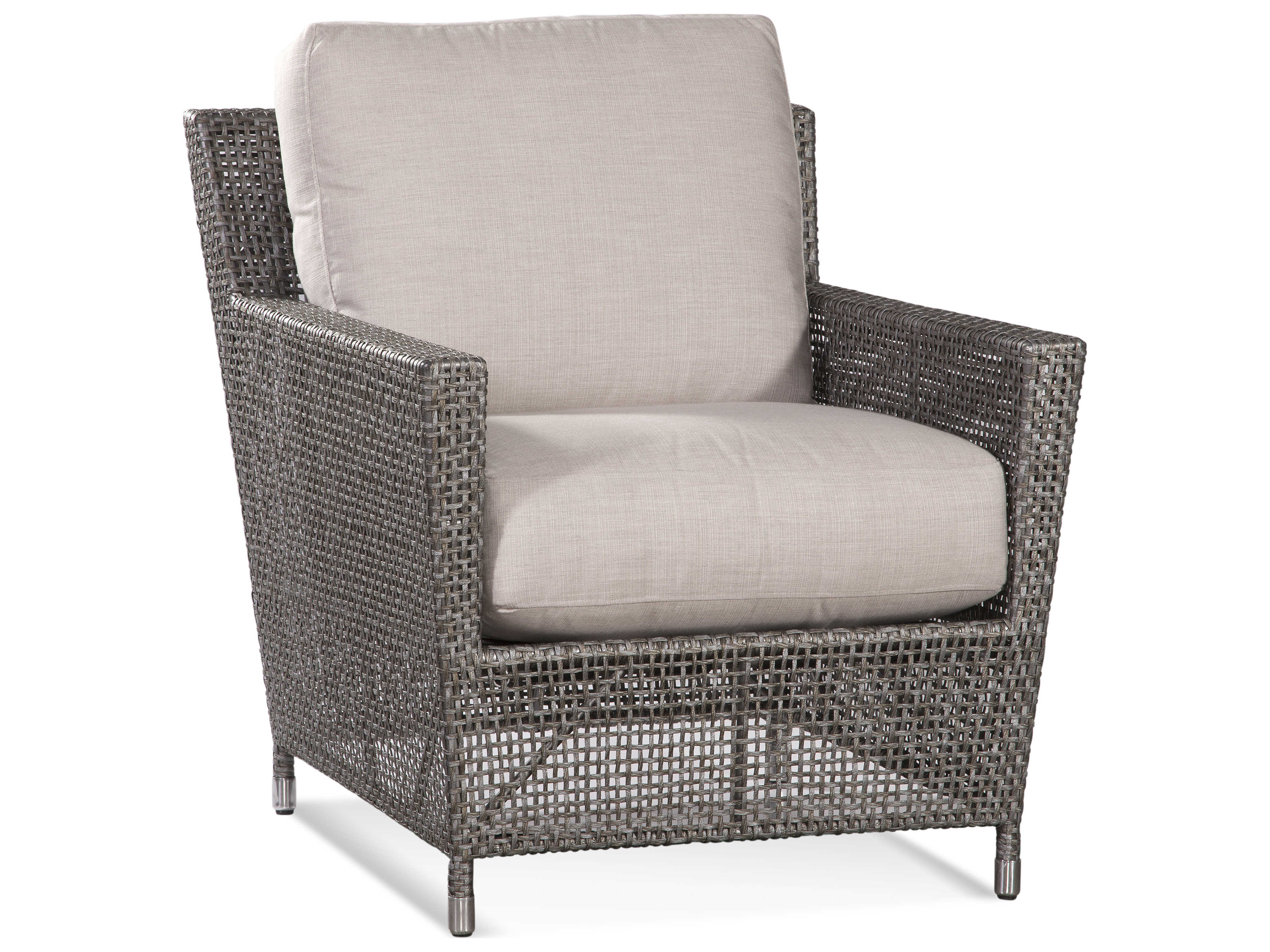 Braxton Culler Outdoor Edisto Pewter Wicker Cushion Lounge Chair