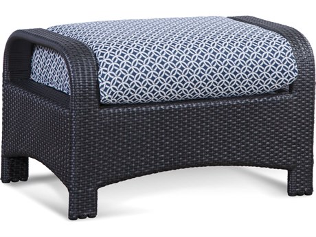 Braxton Culler Outdoor Brighton Pointe Charcoal Wicker Cushion Ottoman